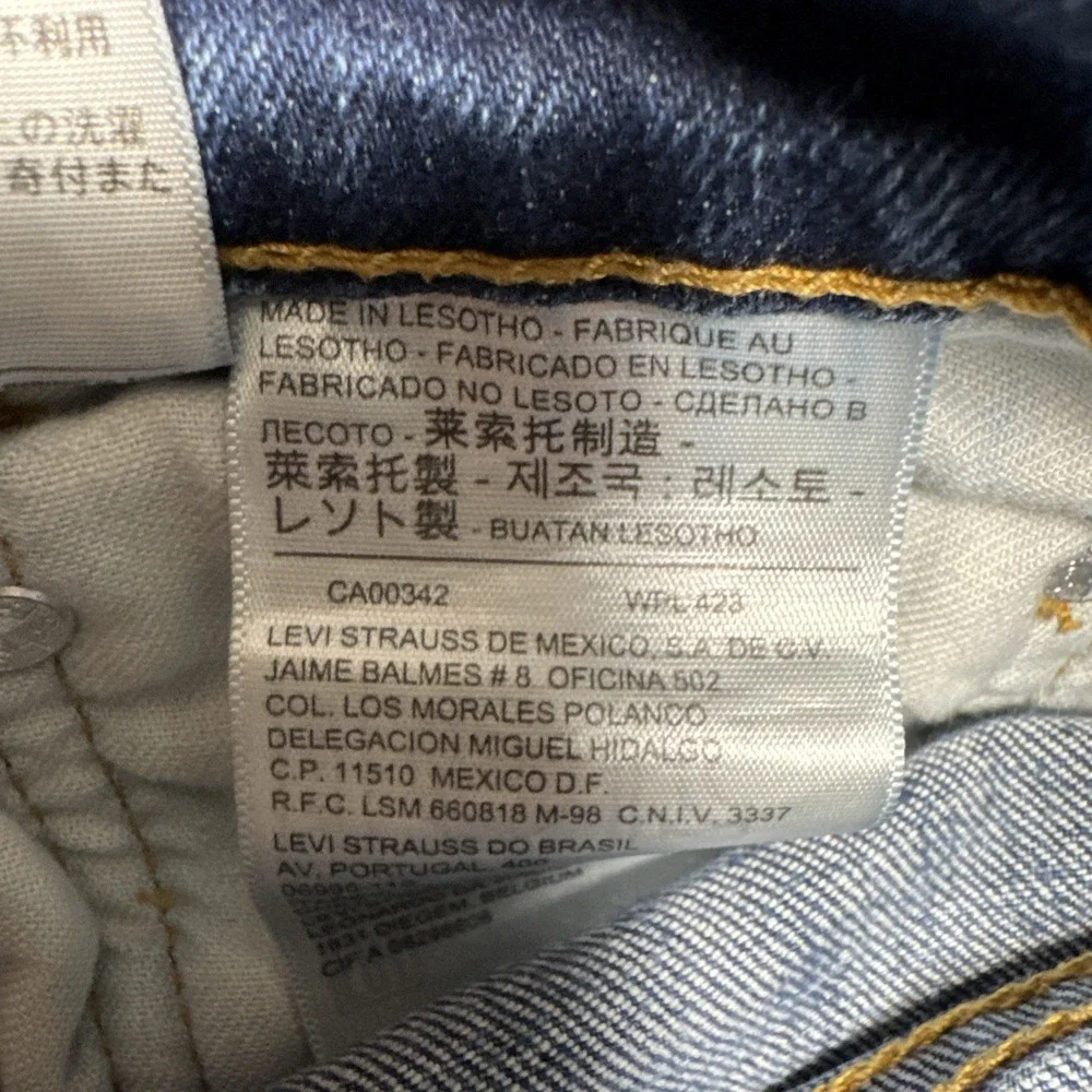 Levis 514 Jeans Mens 33x34 (32x33) Slim Straight Faded Distressed Workwear Denim